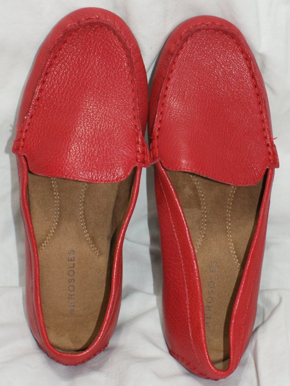 Aerosoles Red Leather Loafer - 8W - LIKE NEW